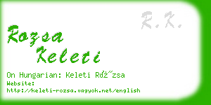 rozsa keleti business card